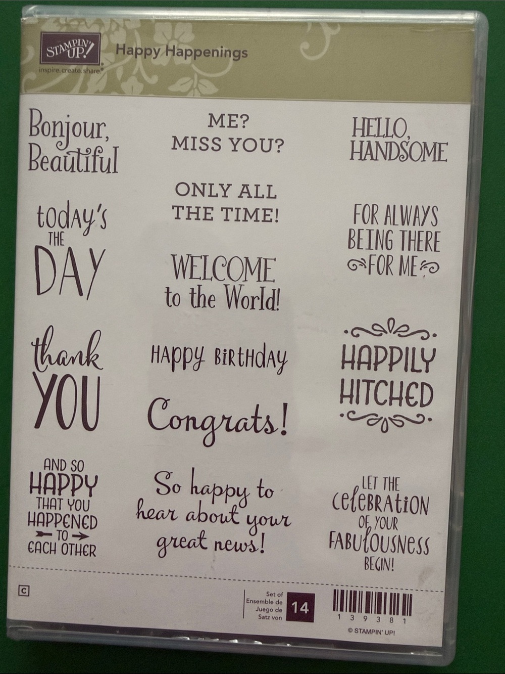 Stampin' Up! Happy Happenings Cling Stamp Set